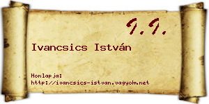 Ivancsics István névjegykártya