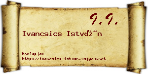 Ivancsics István névjegykártya